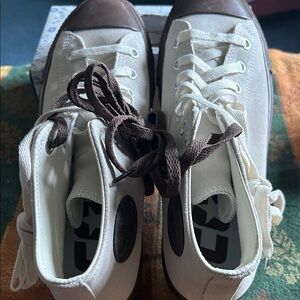 Converse Cream and Brown High-Tops